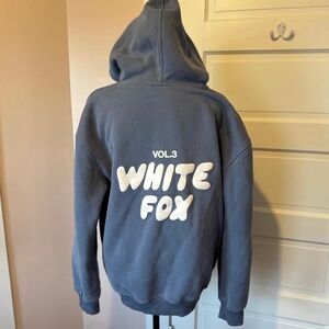 White fox blue hoodie
